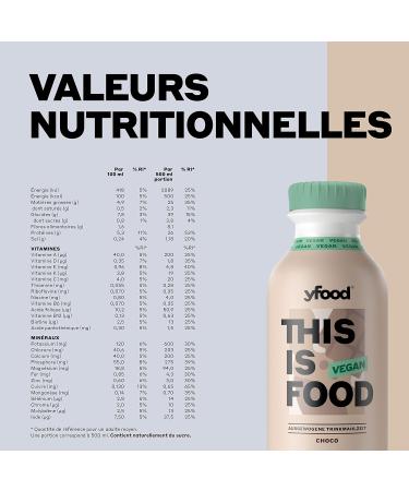 yfood Vegan Choco | ready-to-drink meal | THIS IS FOOD | meal replacement | 34g protein 26 vitamins and minerals (12 x 500ml) - Buy Online on GoSupps.com
