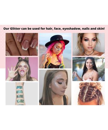 Blue Pink Biodegradable Glitter for Festivals - Cosmetic Grade Face, Hair, Eye, Body Glitter - Festival & Rave Accessory - Buy Online on GoSupps.com