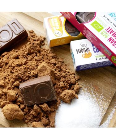  SUPER FUDGiO SUPER FUDGiO Organic Chocolate Bars | Organic & Sugar Free Candy | Vegan - Gluten Free | Sugar Free Chocolate Snack | 9 Pack - Buy Online on GoSupps.com