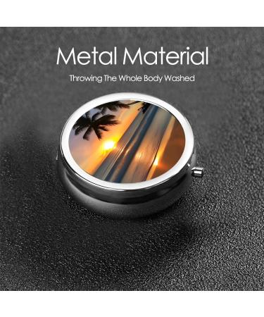 Buy Sunset Beachround Pill Box - 3 Compartment Portable Organizer for Travel & Purse - International Shipping Available - Buy Online on GoSupps.com