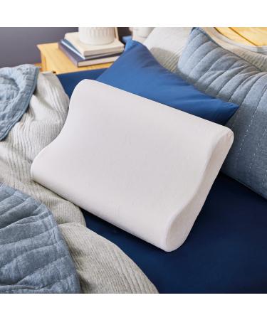 Sleep Innovations Memory Foam Contour Pillow, Standard Size, Head, Neck, and Shoulder Alignment, Side and Back Sleepers, Medium Support - Buy Online on GoSupps.com