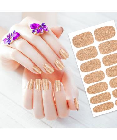 JSRQT Nail Polish Stickers Full Nail Wraps Glitter Nail Art Polish Decals Tips with Nail File Self-Adhesive Nail Stickers Shine Full Wraps Nail Stickers Decals DIY Nail Art Decoration for Women Girls - Buy Online on GoSupps.com