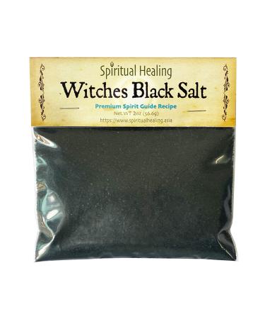 Spiritual Healing - 2 Oz - Black Salt for Wiccan Protection Rituals and Spells, Black Salt For Protection, Ritual Salt, Witch Black Salt, Sacred Valley Salt, Handcrafted with Herbs