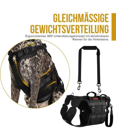 Oneigris Dog Harness & Invictus Support Dishes for Medium/Large Dogs - Adjustable & Safe with 3 Handles - Buy Online on GoSupps.com