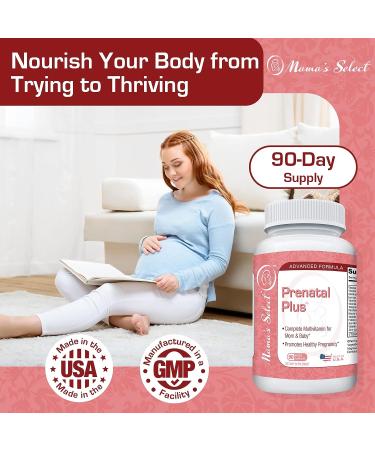 Mama's Select Prenatal Plus Natural Vitamins for Women - 1 a Day Methylfolate Formula - 90 Veggie Capsules - Buy Online on GoSupps.com
