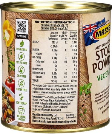 Massel Powder Tub Vegetable - Plant Based Low FODMAP & Gluten-Free 168g - Buy Online on GoSupps.com