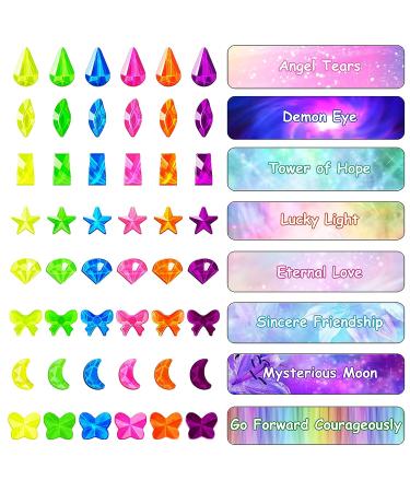 NEON 3D Nail Gem Set - 2500+ Pcs Luminous Charms for DIY Nails Art, Rhinestones for Nails with Bonus Tweezers - Iridescent Decorative Stones - Buy Online on GoSupps.com