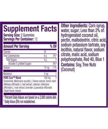 ZzzQuil PURE Zzzs Melatonin Gummies Sleep Aid Melatonin 2mg with Chamomile & Lavender Melatonin Sleep Gummies Sleep Aids for Adults Wildberry Vanilla Flavored 24 Sleep Gummies Wildberry Vanilla 24 count (Pack of 1) - Buy Online on GoSupps.com