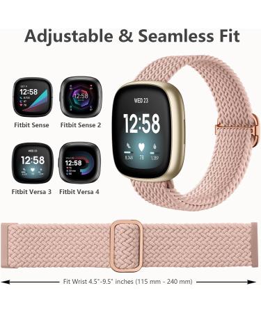 Epova Soft Elastic Nylon Bracelet for Fitbit Versa 3 & 4 - Compatible Scythe Design in Rauchlila Pink Sand Polar Star - Stylish Replacement Band for Men & Women - Buy Online on GoSupps.com