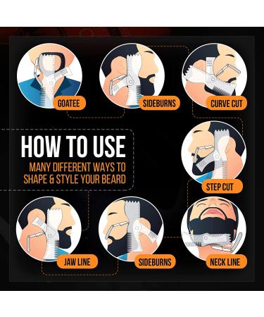 Beard Shaper Kit - Complete Styling Tool for Razor Sharp Lines - Adjustable Shaper, Razors, Barber Pencil - Templates for Perfect Line Up - Buy Online on GoSupps.com