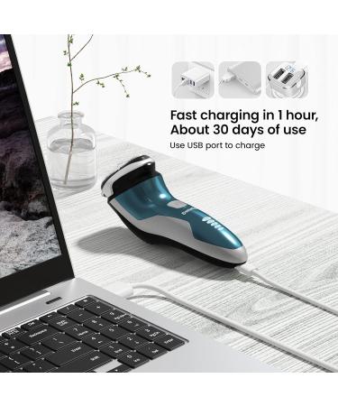 SweetLF Electric Shaver Razor Men Wet Dry Rotary Shavers for Men Electric Shaving Razors with Pop-up Trimmer Blue - Buy Online on GoSupps.com