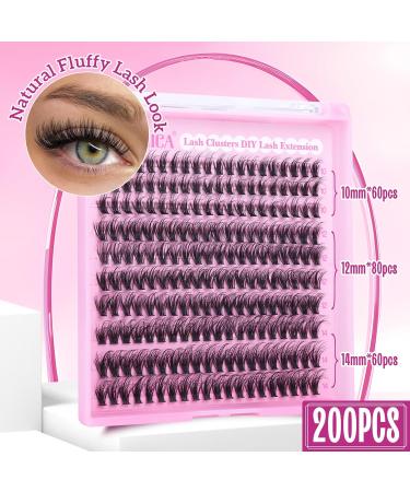 Yawamica Wispy Lash Clusters - Natural 10-14mm Fluffy Eyelash Extensions | CC Curl 40D DIY Individual Lashes (200pcs - Buy Online on GoSupps.com