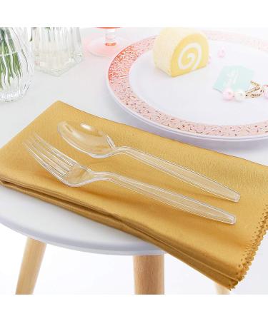 400pcs Disposable Clear Plastic Silverware Set - 200 Forks and 200 Spoons - Supernal Crystal Cutlery - Buy Online on GoSupps.com