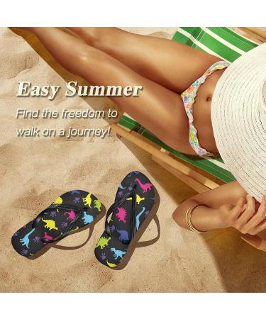Mnsruu Animal Paw Print Flip Flops - Black | XL Comfort for Home Hotel Spa & Travel - Unisex Footwear - Buy Online on GoSupps.com