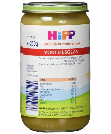 Buy HiPP Fruits Peach in Apple - Pack of 6 (250g Each) | International Shipping Available - Buy Online on GoSupps.com