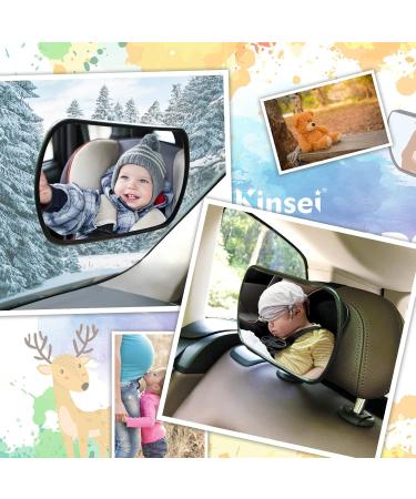 Baby Car Mirror - Rear View Mirror for Back Seat | Wide Convex Frostproof with Suction Cups & Straps - Safe Child Observation - Buy Online on GoSupps.com