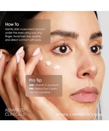 Advanced Clinicals Advanced Retinol Eye Balm + Peptides Face Moisturizer Cream | Visible Anti Aging Under Eyes Cream Improves Appearance Of Wrinkles Fine Lines Puffiness & Dark Circles 1 Fl Oz 1 Retinol + Peptide Firmin  - Buy Online on GoSupps.com