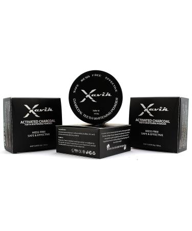 Xavik Activated Charcoal Teeth Whitening Powder - Organic Coconut Shell Carbon, Mint Flavor, Toothpaste Feel - Non Abrasive Whitener - Buy Online on GoSupps.com