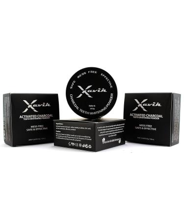 Xavik Activated Charcoal Teeth Whitening Powder - 2 Pack | Organic Coconut Shell Fresh Mint Flavor Non-Abrasive & Mess-Free - Buy Online on GoSupps.com