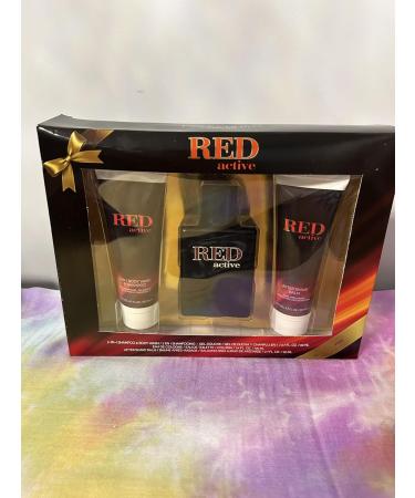 Red Active mens cologne gift set. Includes 2.7 ox cologne body wash shampoo and after shave - Buy Online on GoSupps.com