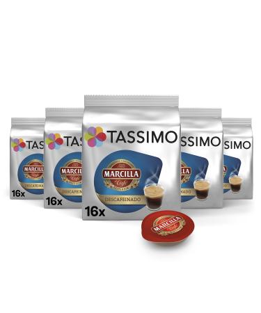 Tassimo Tassimo Marcilla Decaffeinated Coffee Capsules | 80 Capsules Compatible with Tassimo Coffee Makers - 5-Pack - Amazon Exclusive