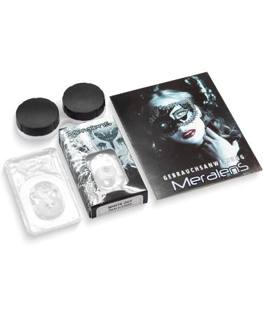Buy Funnylene Colored White Contact Lenses -2.50 | Crazy White Out Lenses for Halloween & Carnival | 1 Pair with Lens Tank - Buy Online on GoSupps.com