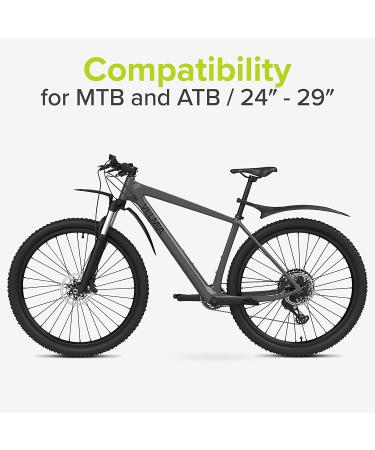 VELMIA Universal Bike Fender Set 24-29 inch | Mountain Bike Mud Guard for Splashing Water & Dirt Protection - Buy Online on GoSupps.com
