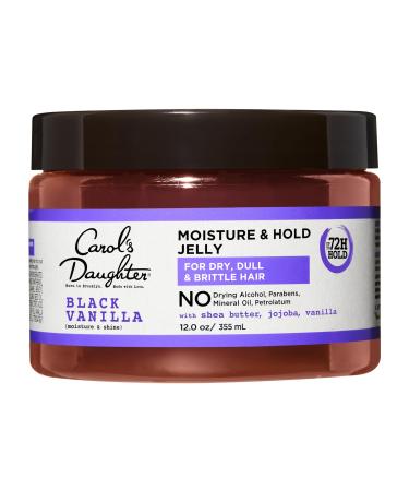 Carol's Daughter Black Vanilla Moisture and Hold Jelly Hair Gel For Dry Hair with Shea Butter Jojoba and Vanilla 12 Fl Oz