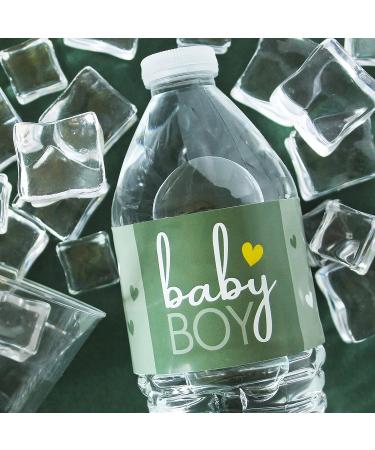 Greenery Baby Boy Shower Water Bottle Labels - Set of 24 Stickers - Buy Online on GoSupps.com