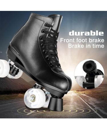 Perzcare High-top PU Leather Roller Skates for Women & Men - Black (Size 41) - Buy Online on GoSupps.com