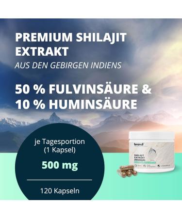 Buy brandl Shilajit Capsules - 500mg Extract with 50% Fulvic Acid & 10% Humic Acid - 120 Capsules of Original Mumijo Shilajit - Buy Online on GoSupps.com