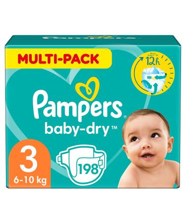Pampers diapers size 3 (6-10kg) Baby-Dry Midi monthly box up to 12 hours of all-round output protection 198 pieces size 3 (198)