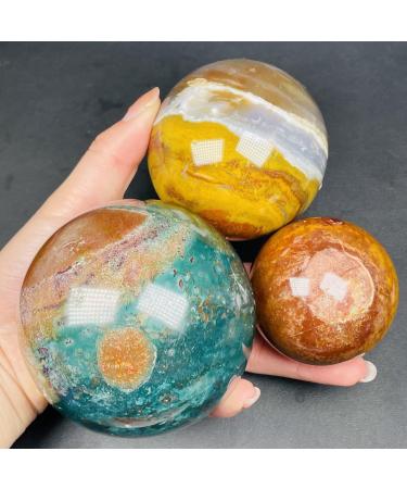 Natural Crystal Rough Gemstones for Decoration Natural Ocean Jasper Sphere Quartz Crystals Gemstones Ball Reiki Fine Home Decoration Aura Crystal Reiki Crystal Stone (Size : 55-60mm) - Buy Online on GoSupps.com