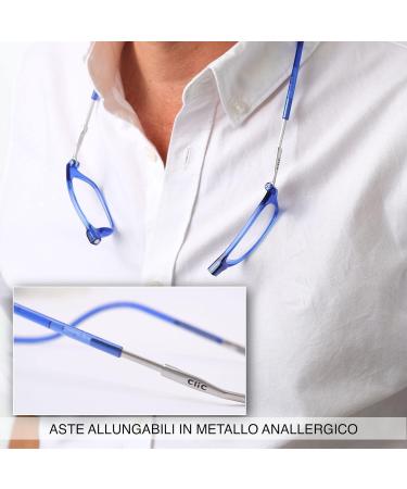 Original Clic Classic Reading Glasses for Men & Women | Magnetic Pull-Out Bar | Blue 2.0 Reading Help - Buy Online on GoSupps.com
