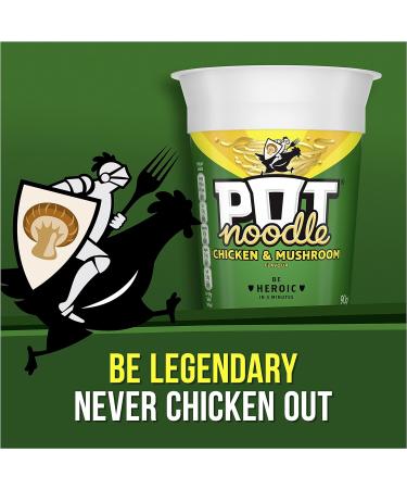 Pot Noodle Chicken & Mushroom vegetarian noodles Standard quick to make noodles 90 g - Buy Online on GoSupps.com