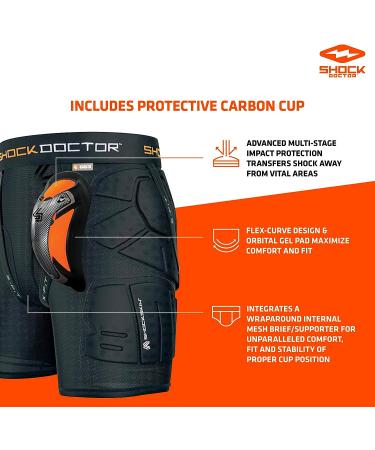Shock Doctor Men's Impact Shorts with Carbon Cup - Medium | Multi-Youth Size - Buy Online on GoSupps.com