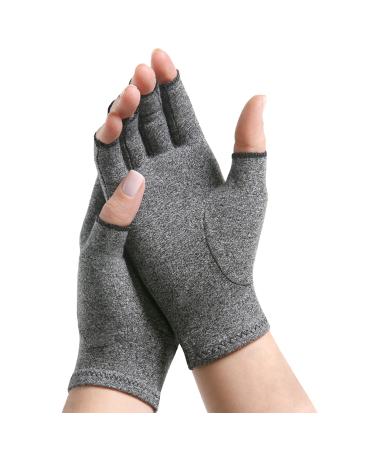IMAK Compression Arthritis Gloves, Medium  Premium Arthritic Joint Relief for Rheumatoid & Osteoarthritis  All-Day Comfort  The Only Glove Commended for Ease of Use by The Arthritis Foundation Medium (Pack of 1) Grey