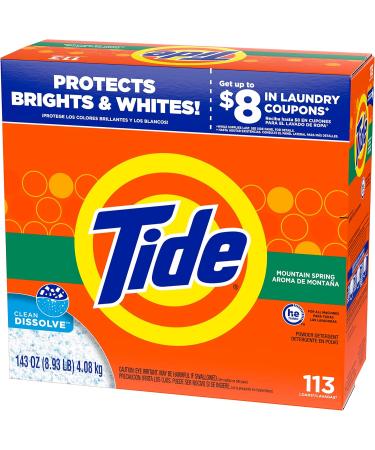 Tide Powder Laundry Detergent - Mountain Spring 143 oz | International Shipping Available - Buy Online on GoSupps.com