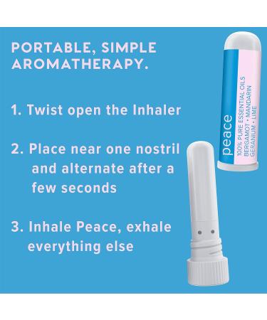 MOX Peace Nasal Inhaler, Calming Essential Oil Blend, Tension Relief, Helps Relaxation and Meditation, Soothing Fragrance, Bergamot, Mandarin, Geranium, Lime, Made in USA (3 Pack) - Buy Online on GoSupps.com