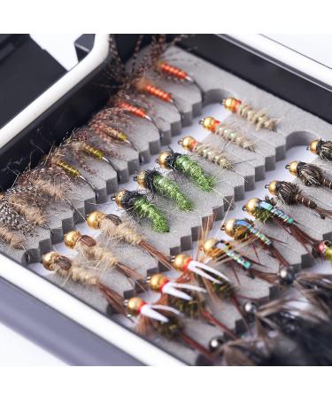 Buy Bassdash Fly Fishing Flies Set - 33PCs Trout & Bass Flies with Fly Box | Dry Wet Nymphs Streamers Popper - International Shipping Available - Buy Online on GoSupps.com