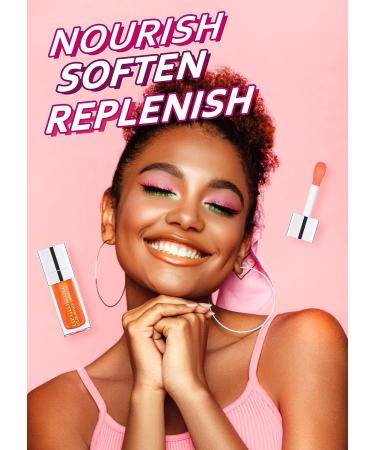 FEIMINI Hydrating Lip Glow Oil - Moisturizing Lip Oil Gloss for Lip Care and Dry Lips - Coral - Buy Online on GoSupps.com