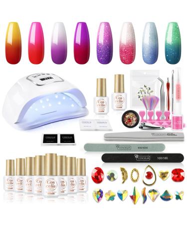 Buy ZUCCIE Gel Nail Polish Starter Kit with UV Light - 48W UV/LED Nail  Lamp,6 Pastel Color Gel Nail Polish Set with No Wipe Base and Top Coat, All  In One Manicure