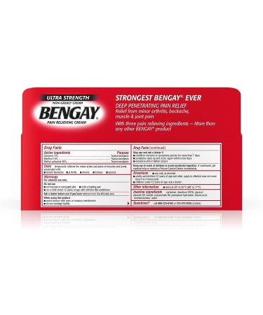 Bengay Ultra Strength Pain Relief Cream - 4 oz | Topical Analgesic for Arthritis, Muscle, Joint & Back Pain - Buy Online on GoSupps.com