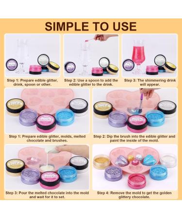 Pink Edible Glitter for Drinks - 15g Lustre Dust Edible Sprinkles for Desserts Cake Decorations Food Colouring Powder Paint for Chocolate Strawberries Drinks Cupcakes Fondant Cocktails-Pink - Buy Online on GoSupps.com