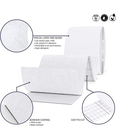 Titanium Sports Kinesiology Tape - 5m Roll for Support & Muscle Recovery - Water Resistant Elastic Tape in White - Buy Online on GoSupps.com