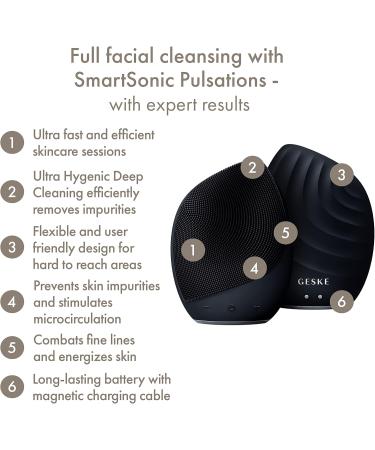 Geske SmartAppGuided Sonic Facial Brush 5 in 1 | Electric Silicone Cleaning & Massaging Device for Professional Facial Care - International Shipping Available - Buy Online on GoSupps.com
