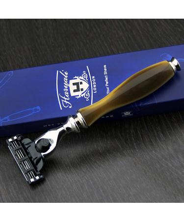 Men's Triple Edge Shaving Razor - Horn Replica Handle | Grooming Essentials Gift for Him - Shop Now - Buy Online on GoSupps.com