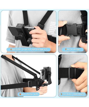 Mobile Phone Chest Strap Mount for VLOG/POV with GoPro & Action Cameras | iPhone 13 12 11 Pro Max Samsung | Adjustable Holder for Cell Phones 4-7in - Buy Online on GoSupps.com