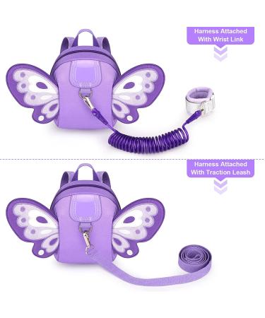 Accmor Toddler Harness Backpack Leash - Cute Butterfly Kid Backpack with Anti Lost Wrist Link - Purple Oval - Buy Online on GoSupps.com