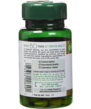 Nature's Bounty Vitamin B-2 100mg - Pack of 4 Coated Tablets - Buy Online on GoSupps.com